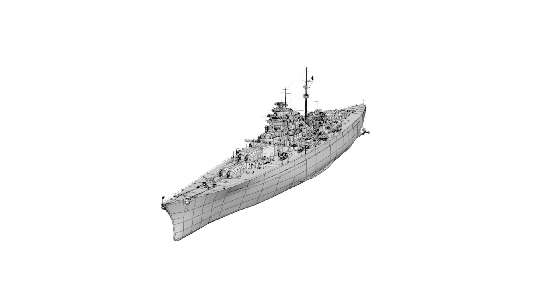 3D Highly Detailed Bismarck - TurboSquid 1868373