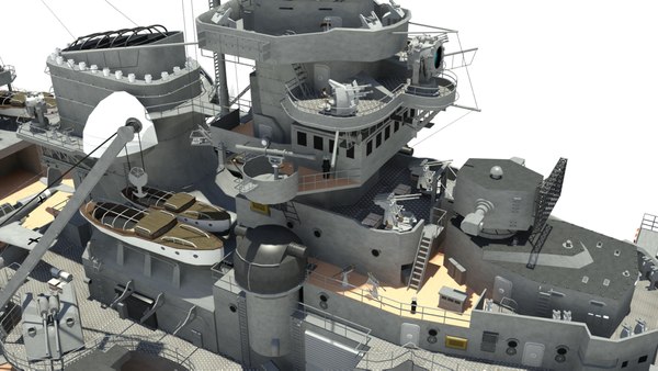 3D Highly Detailed Bismarck - TurboSquid 1868373