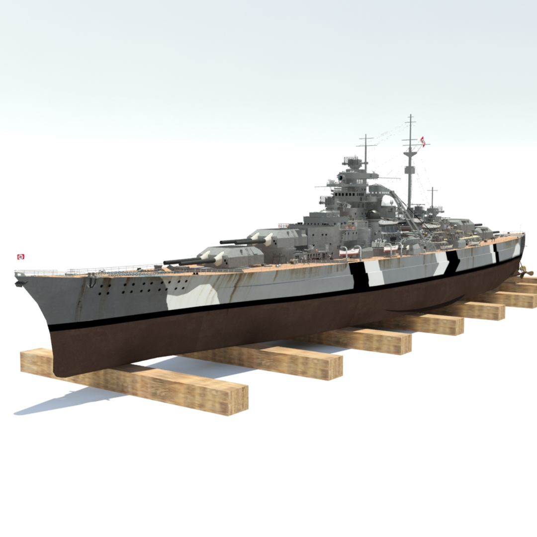 3D Highly Detailed Bismarck - TurboSquid 1868373