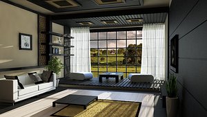 japanese style living room 3D model