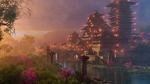 Fantasy Asian Castle 3D