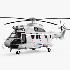3D Civil AS 332 C Super Puma with Interior
