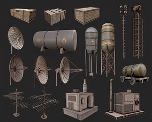 Post Apo Game Objects Collection 3D model
