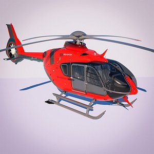 3D 3d model of Airbus Helicopter H135 with cockpit and interior