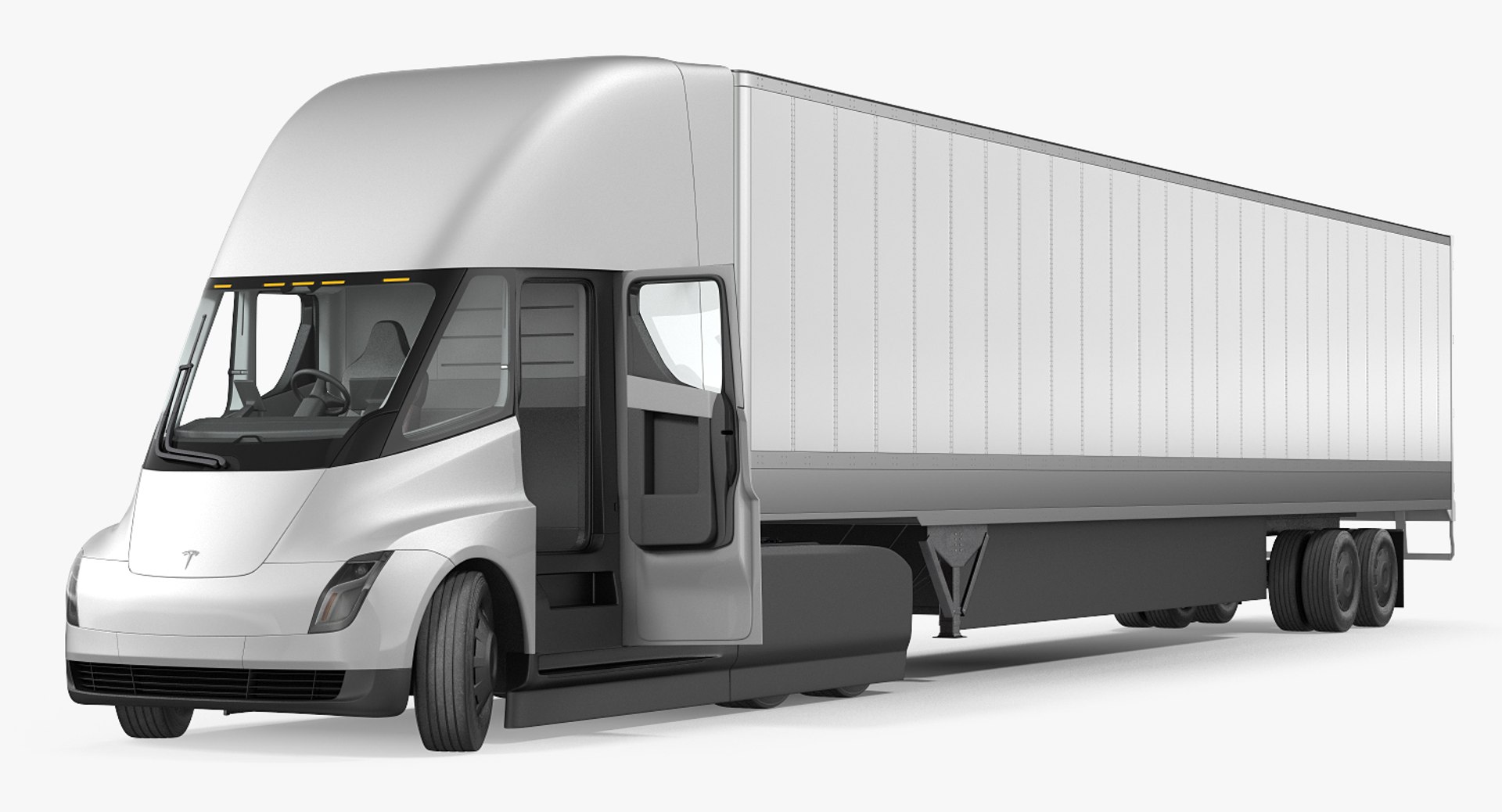 3D model tesla semi truck trailer https://p.turbosquid.com/ts-thumb/dZ/gptKcd/0xUpqCAJ/teslasemitruckwithtrailersimpleinterior3dsmodel002/jpg/1516952730/1920x1080/fit_q87/a45bd9f7e6f9567d1a41ecc0902f74b7ef387e86/teslasemitruckwithtrailersimpleinterior3dsmodel002.jpg