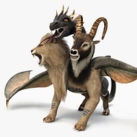 Mythical Chimera with Fur for Maya