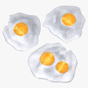 3D model Fried Egg with Salt and Pepper Collection
