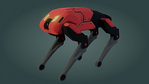 Sci-Fi Robot Dog - Low Poly - Game Ready - PBR