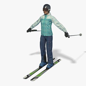 3D real-time ski woman pbr