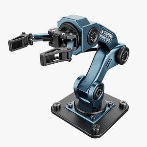 Robot Arm with Steel gripper 3D model