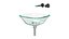 Square Glass Bathroom Vessel Sink with Drain Mini Bath Bowl
