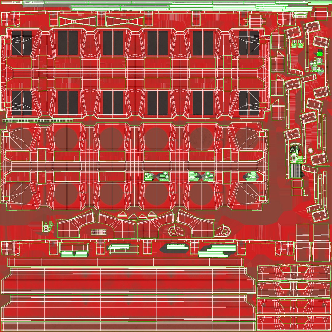 6 Axle Lines Modular Model - TurboSquid 1652234