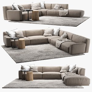 3d sofa poliform coffee table model
