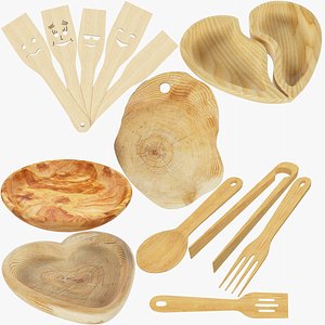 Kitchen Wooden Utensils Collection V2