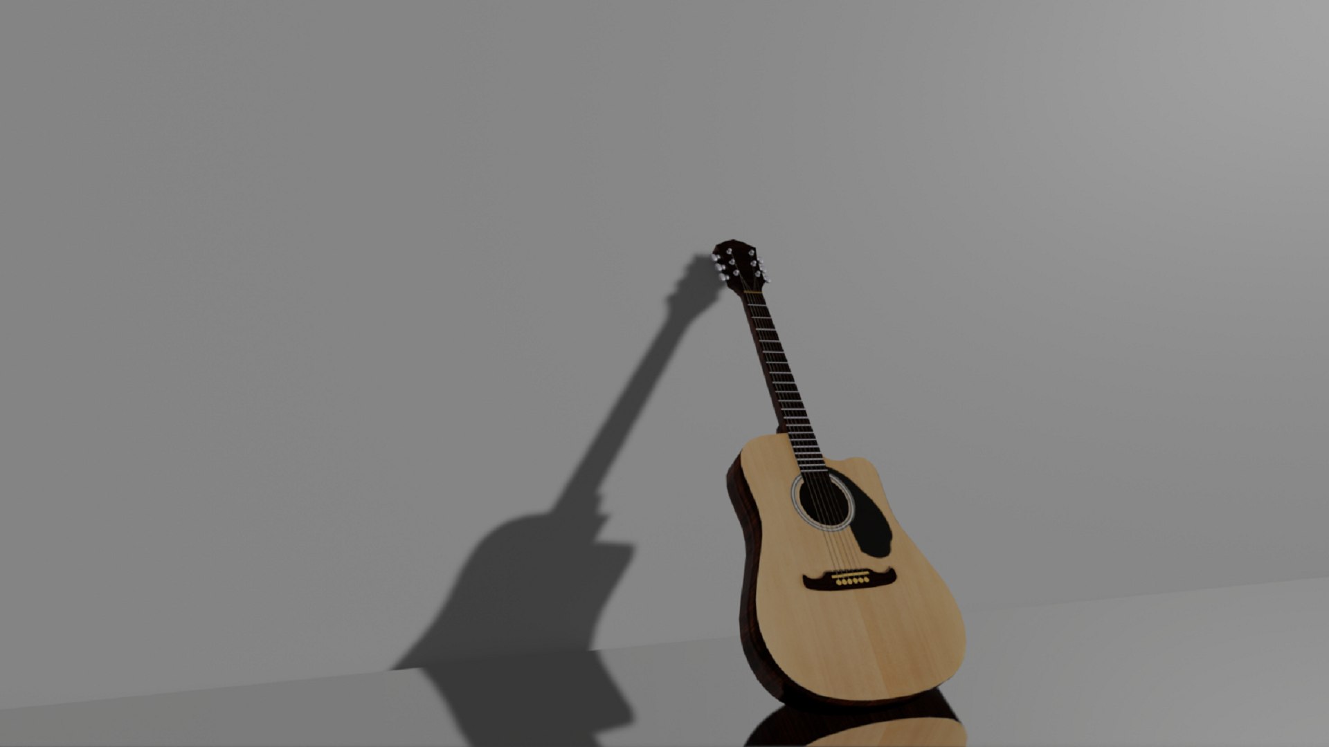 Acoustic Guitar Gameready 3D model TurboSquid 1833175