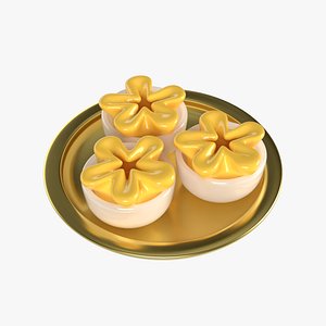 Thai traditional sweets Thong Yib  in golden tray
