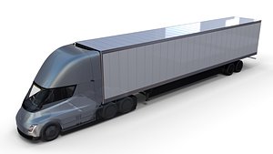 tesla semi truck interior 3D model