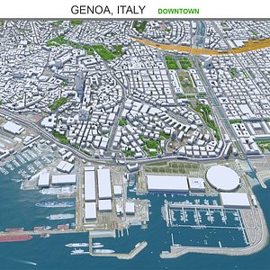 Genoa Downtown Italy 3D model