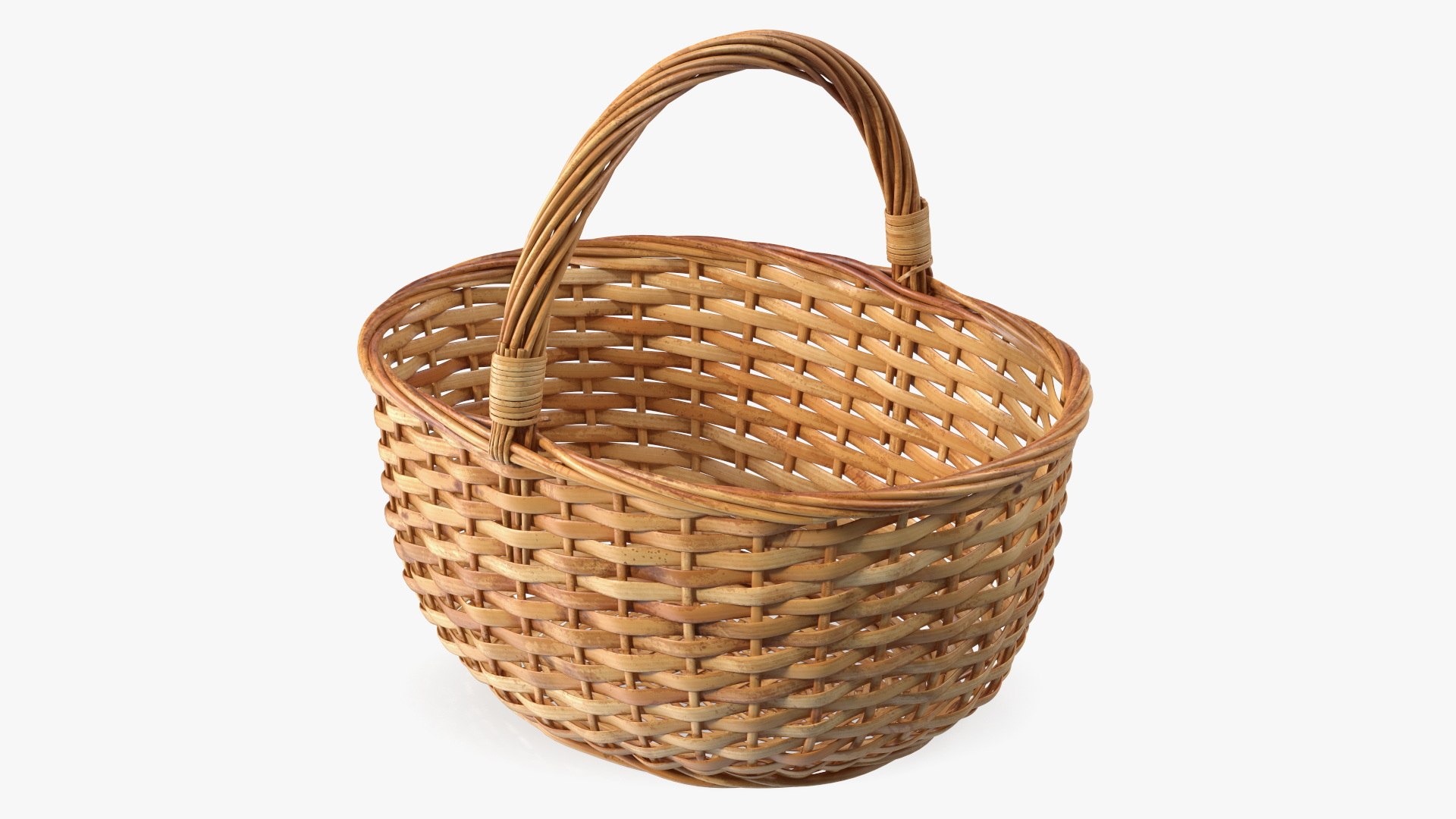 Wicker Picnic Basket 3D model preview