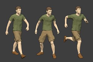 rigged male character - 3D