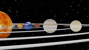 3D Animated beautiful solar system 3D model