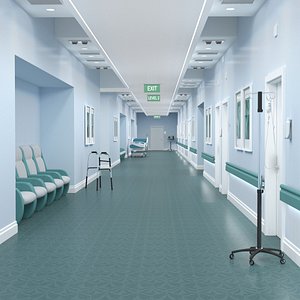 Hospital Hallway Corridor 3D