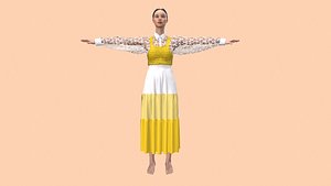 3D model Sun flower dress style