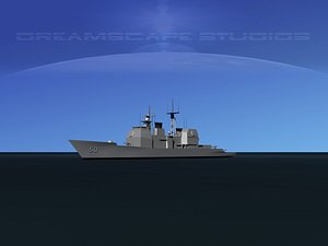 3D model ticonderoga cruiser aegis