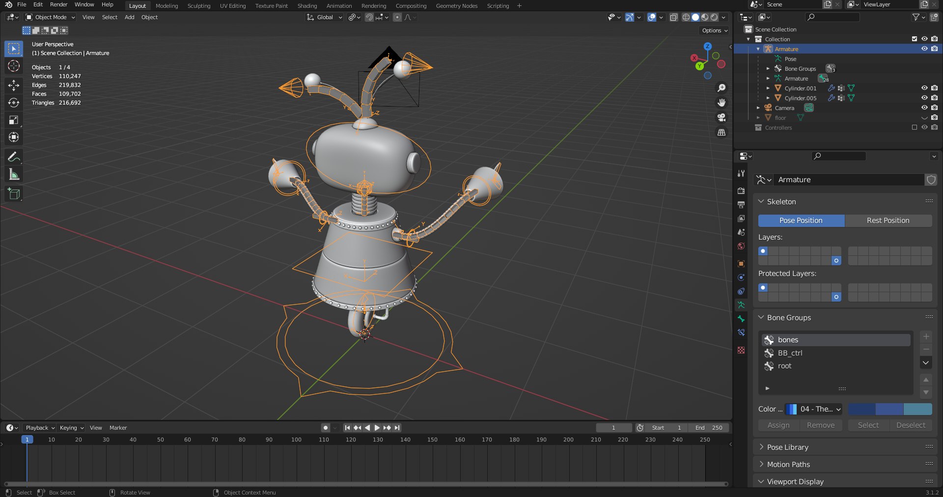 Cartoon Robot Rigged In Blender Model - TurboSquid 1999914