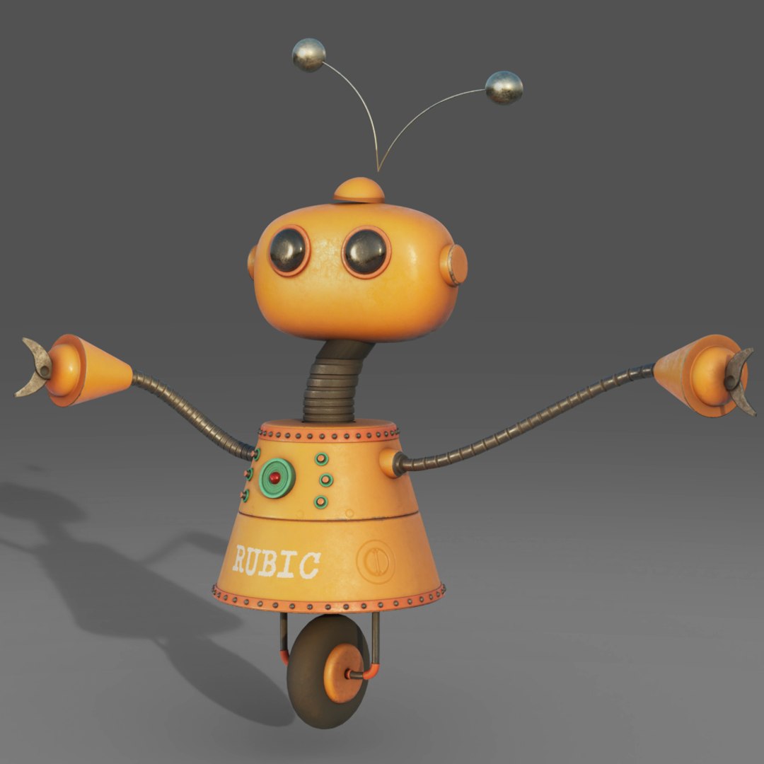 Cartoon Robot Rigged In Blender Model - TurboSquid 1999914