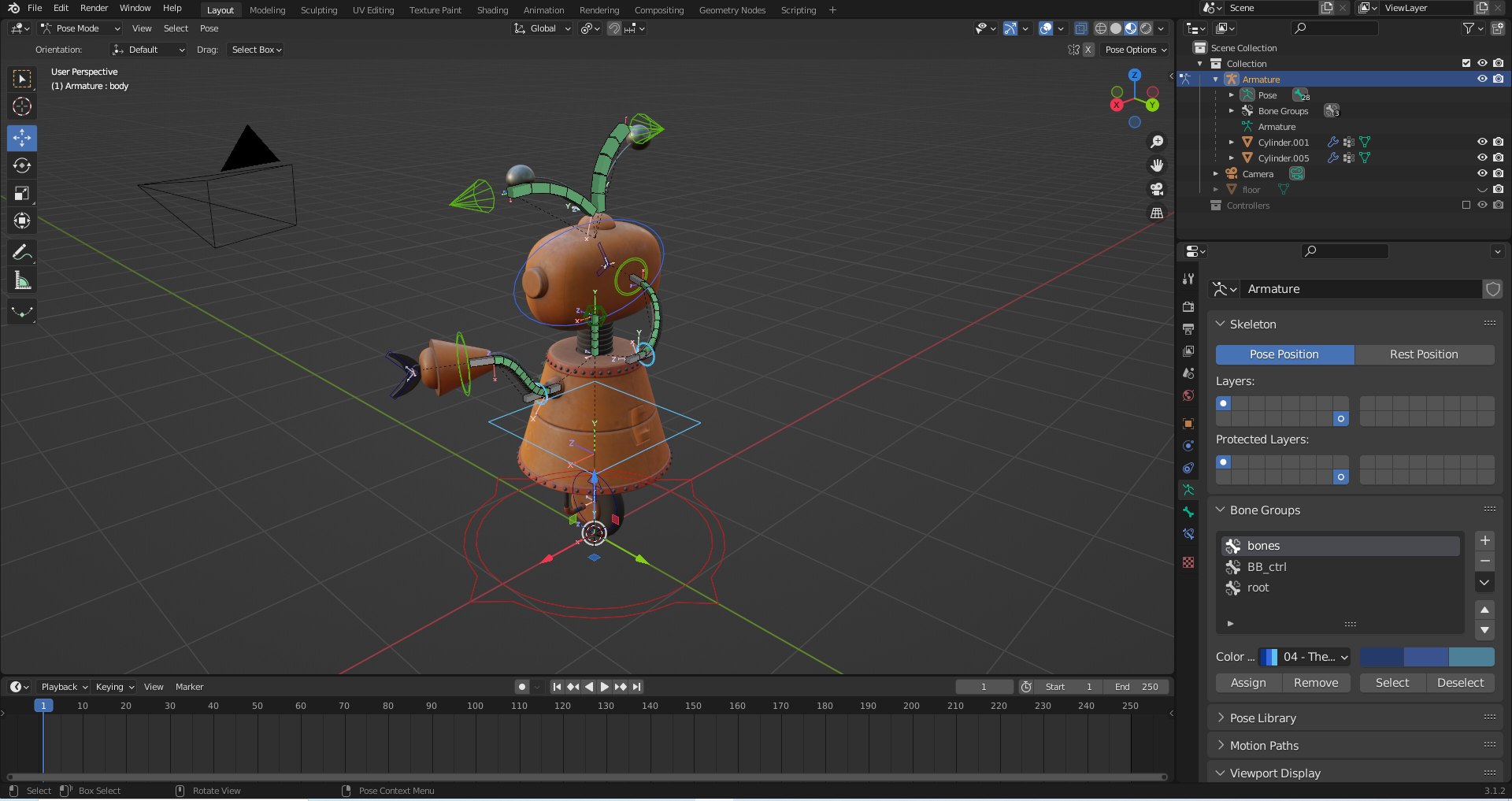 Cartoon Robot Rigged In Blender Model - TurboSquid 1999914