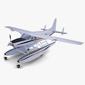3d model polygonal cessna caravan amphibian