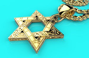 star david necklace 190 3D model