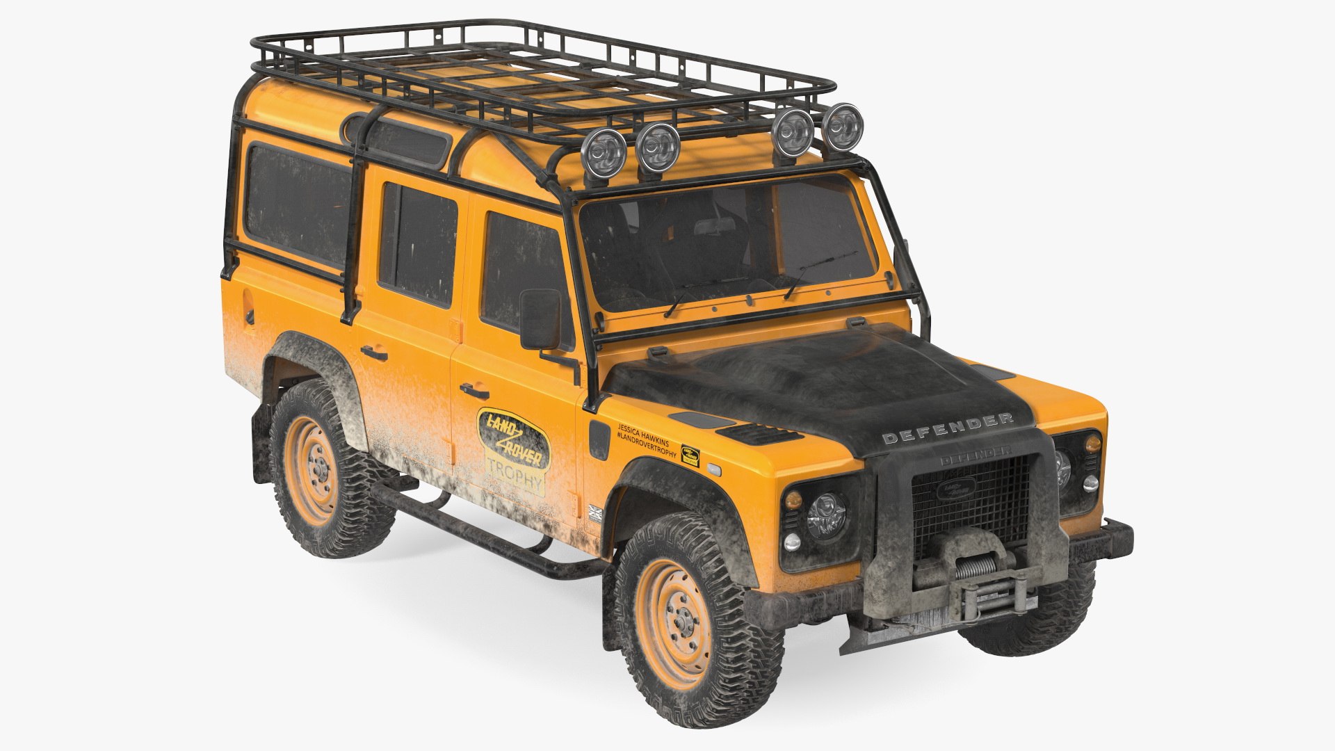 Land Rover Defender Works V8 Trophy Dirty Rigged 3D model preview