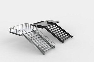 3D metal stair 3D model