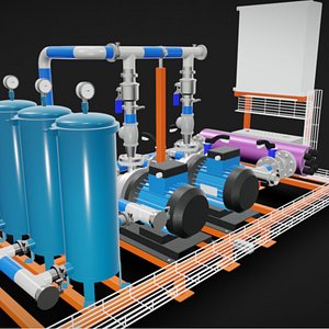 10m3h Industrial Filtration System 3D