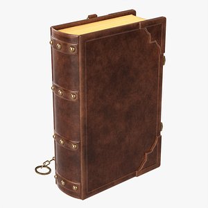 Old book decorated in leather 04 3D model