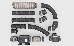 Sci-Fi Ventilation System Carbon 3D model