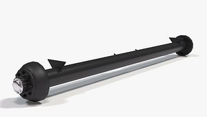 Low Poly Rear Axle with Drum Brakes