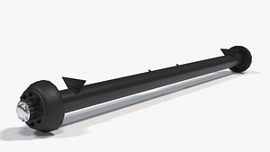 Low Poly Rear Axle with Drum Brakes