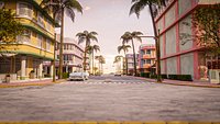 MIAMI VICE CITY ART DECO CITYSCAPE
