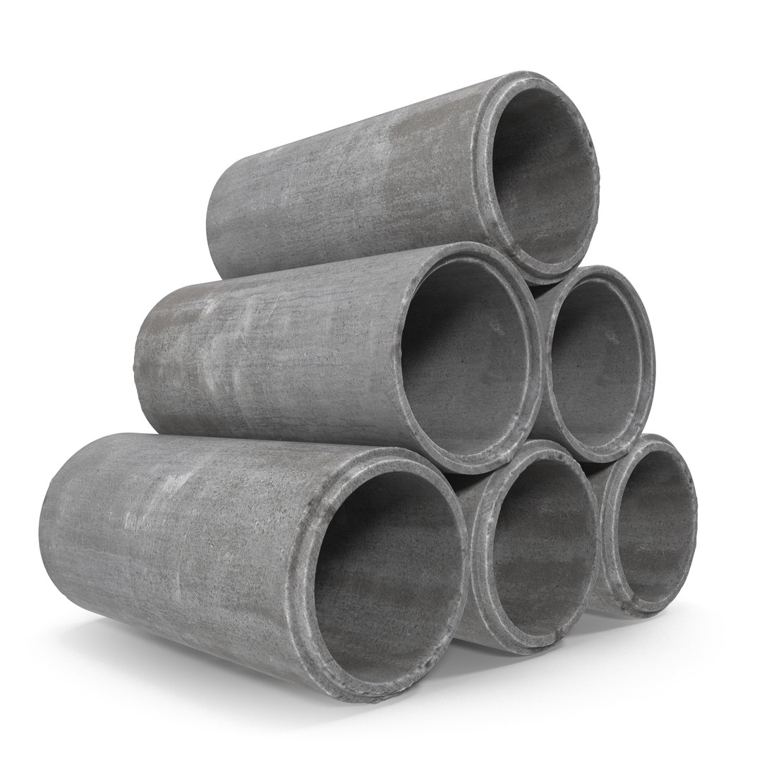 Concrete Pipe 2 3D model preview