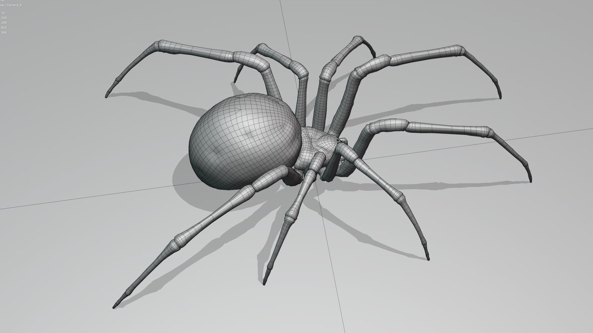 Black widow spider basemesh 3D model https://p.turbosquid.com/ts-thumb/db/1lzeu5/lU/wireframe_blackwidow_001/png/1674118168/1920x1080/fit_q87/1628b30d351b888598f8f2cd3eaf7e05fe0c91bb/wireframe_blackwidow_001.jpg
