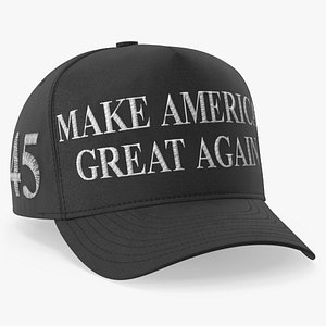 3D model Trump Baseball Cap Black No Signature