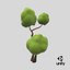 Cartoon Small Double Tree Simple Coloring 3D model
