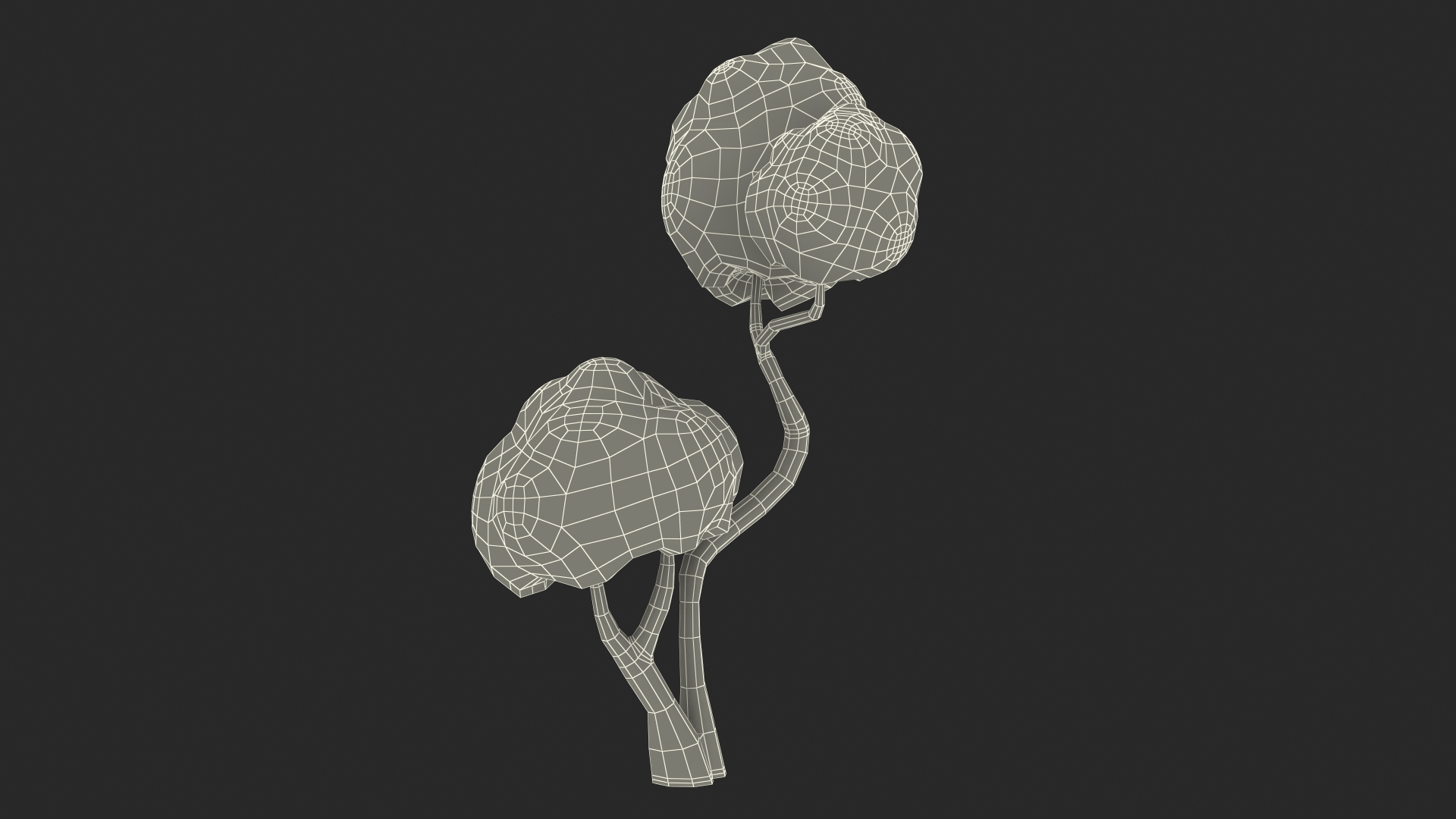 Cartoon Small Double Tree Simple Coloring 3D Model - TurboSquid 2169505