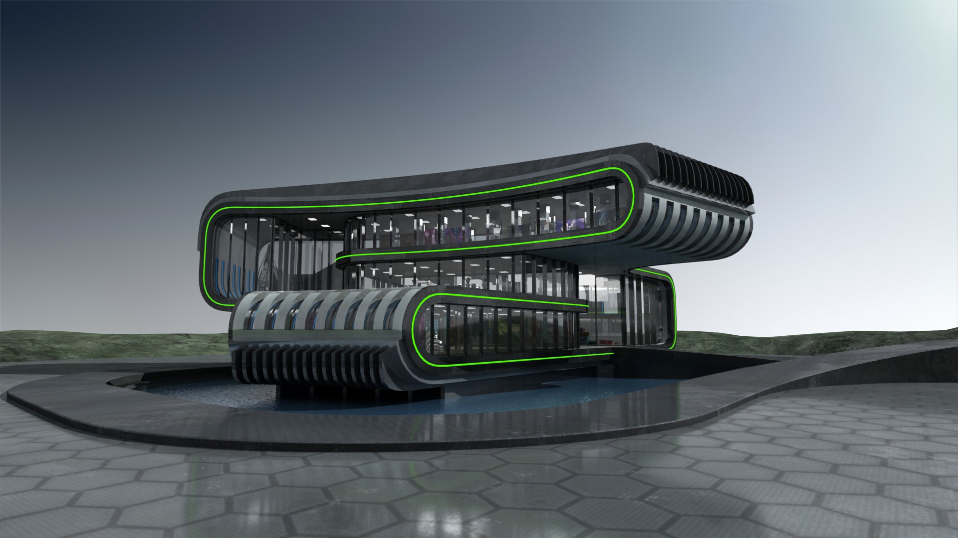 Futuristic Building 03 3D Model - TurboSquid 2034025