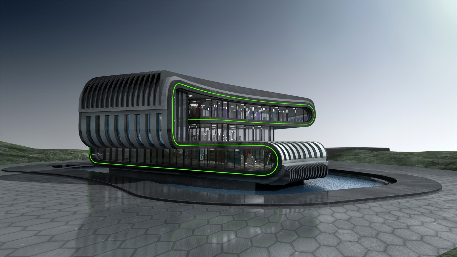 Futuristic Building 03 3D Model - TurboSquid 2034025