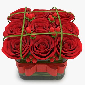3d model of rose red 02