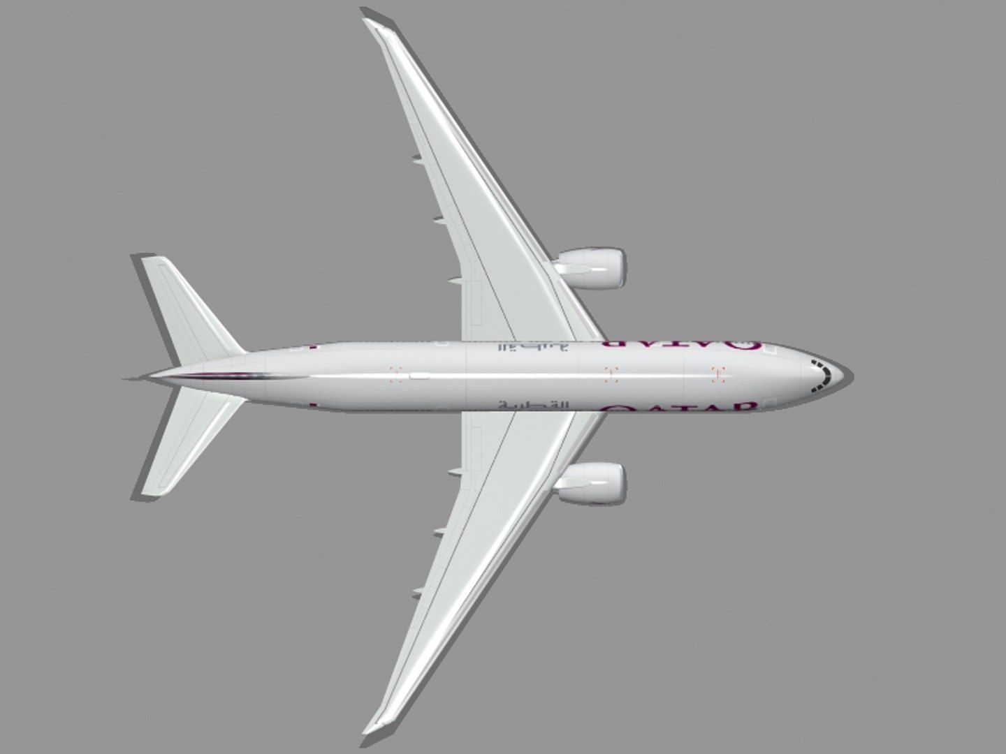 3d B 777-200 Lr Qatar Model